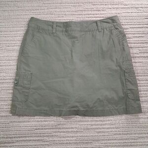 dockers womens size 4 olive green cargo skort cotton stretch casual skirt shorts